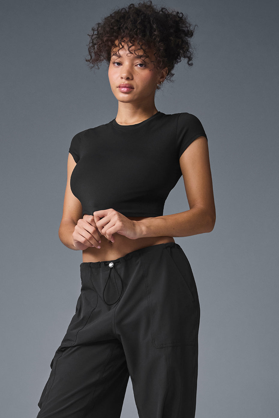 T-shirt à manches courtes Alosoft Crop Finesse"RUPTURE DE STOCK"