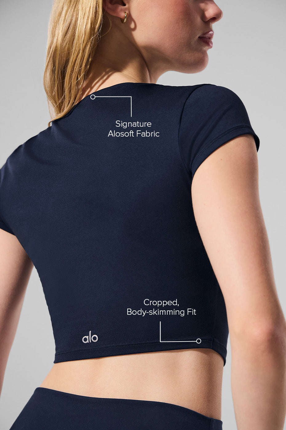 T-shirt à manches courtes Alosoft Crop Finesse"RUPTURE DE STOCK"