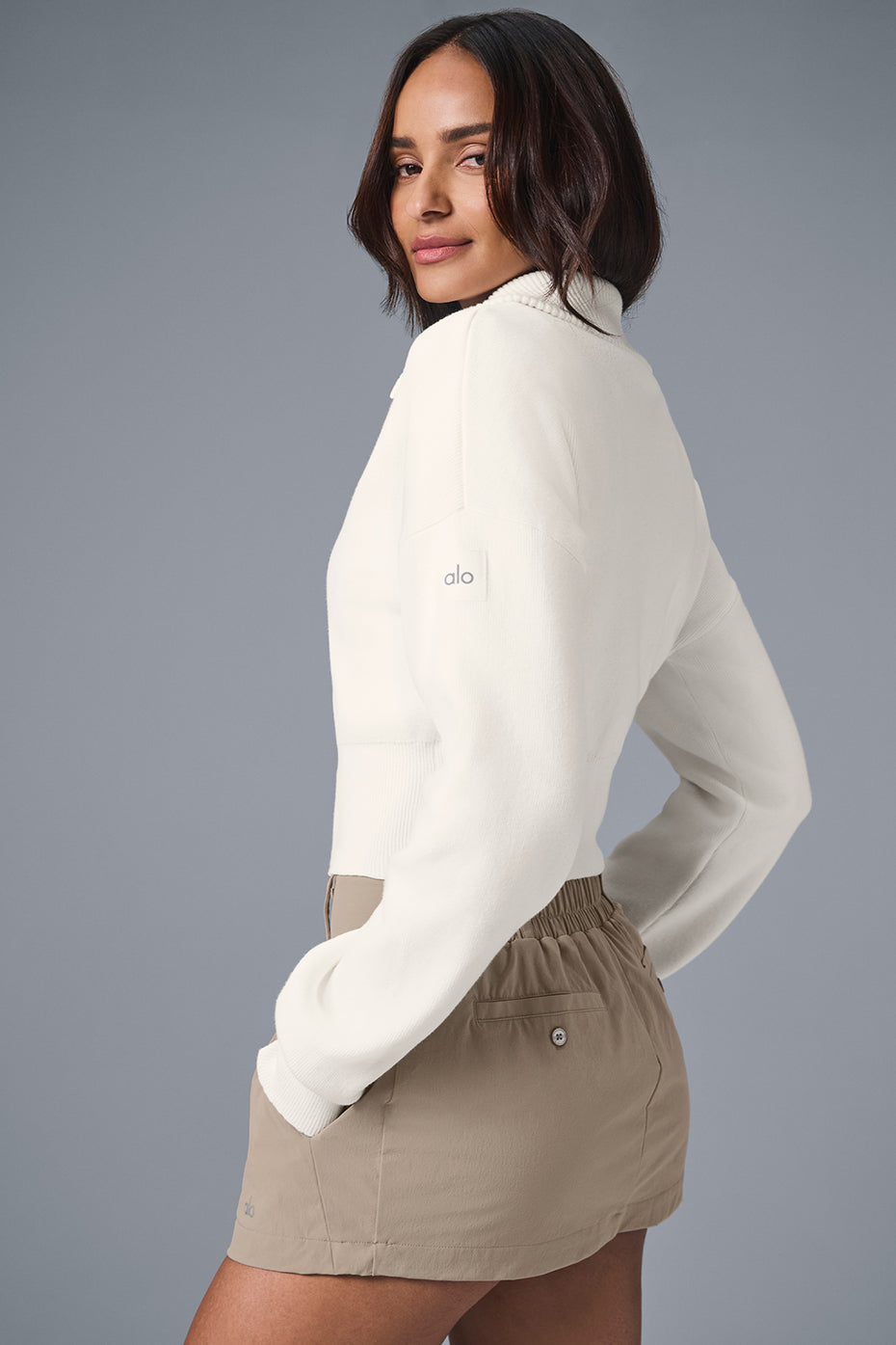 Veste courte en tricot Scholar à fermeture éclair intégrale "BINETÔT DE RETOUR "